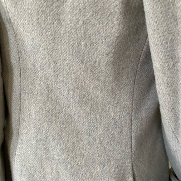 Vintage 1960s Military Style Wool Coat Velvet Collar Cuffs Gray 4 - Picture 7 of 10